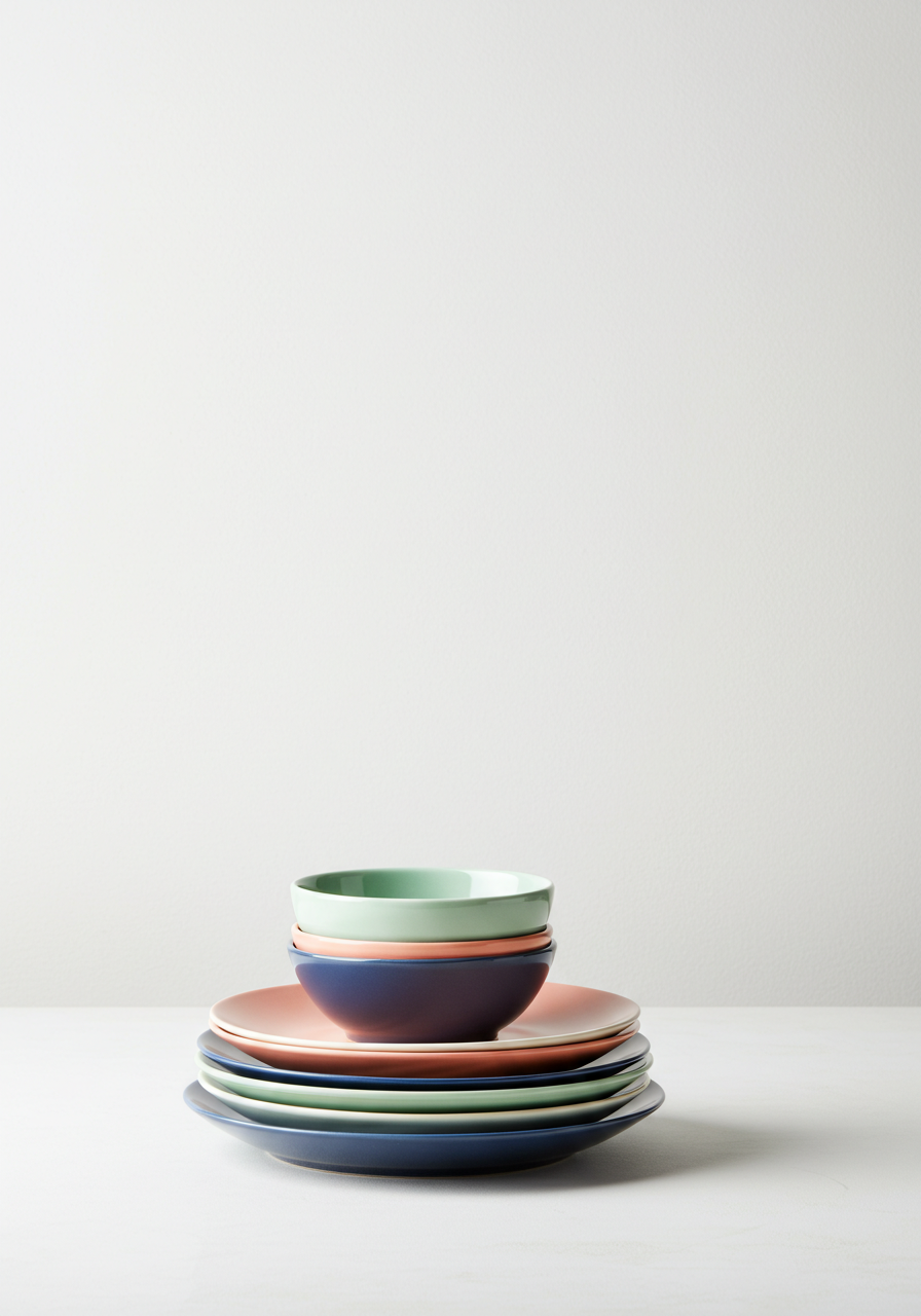 Pastel Colored Dinnerware Set - Plates and Bowls  