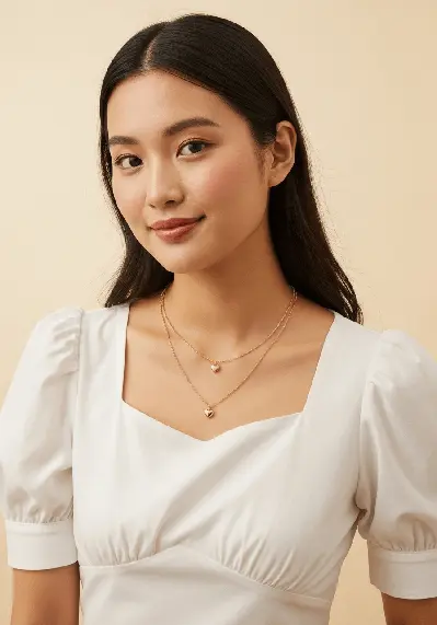 Dainty Gold Layered Necklace thumbnail 2